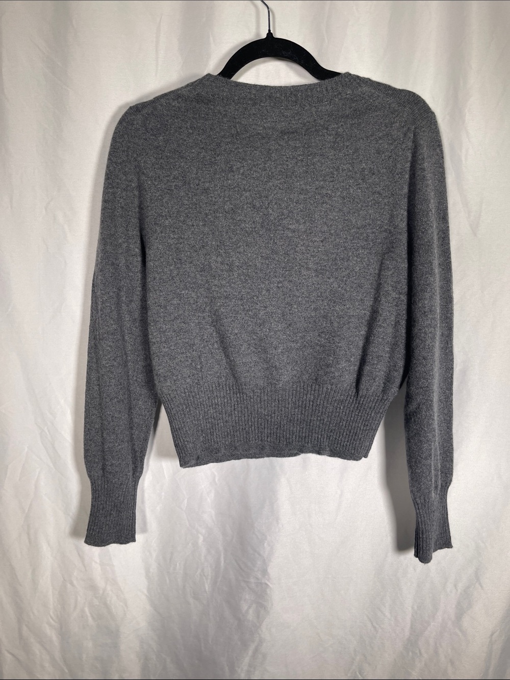 J. CREW WOMENS CASHMERE CROPPED FIT CHARCOAL GRAY SWEATER MEDIUM NEW BG654 - Picture 6 of 8